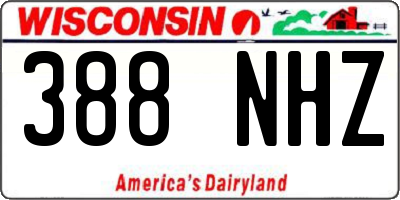 WI license plate 388NHZ