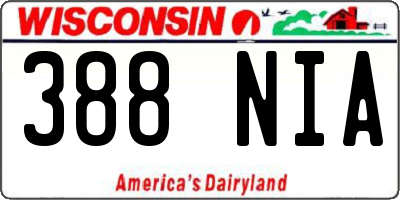 WI license plate 388NIA