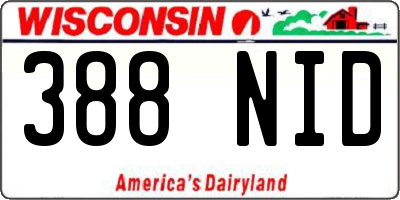 WI license plate 388NID