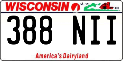 WI license plate 388NII