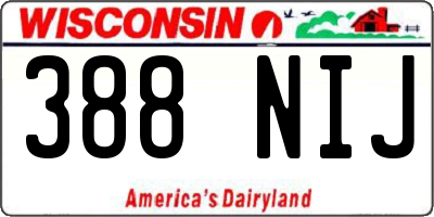 WI license plate 388NIJ