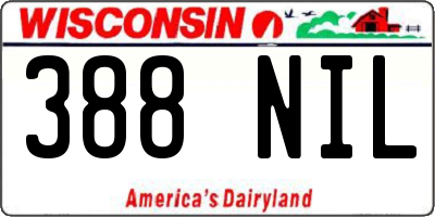 WI license plate 388NIL