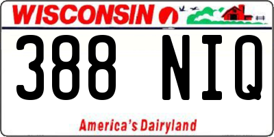 WI license plate 388NIQ