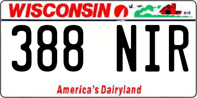 WI license plate 388NIR