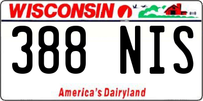 WI license plate 388NIS
