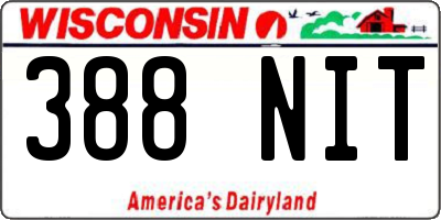 WI license plate 388NIT