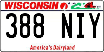 WI license plate 388NIY