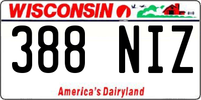 WI license plate 388NIZ
