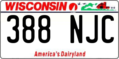 WI license plate 388NJC