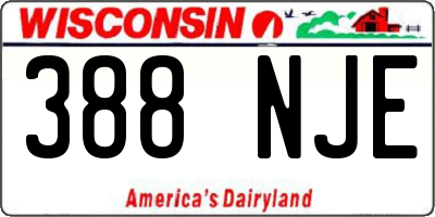 WI license plate 388NJE