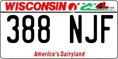WI license plate 388NJF