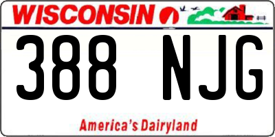 WI license plate 388NJG
