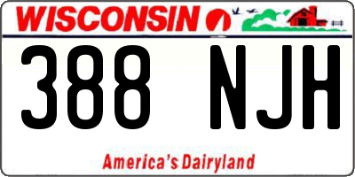 WI license plate 388NJH