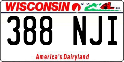 WI license plate 388NJI