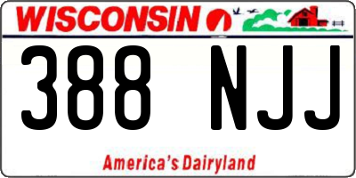 WI license plate 388NJJ