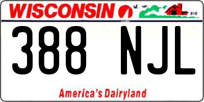 WI license plate 388NJL