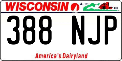 WI license plate 388NJP