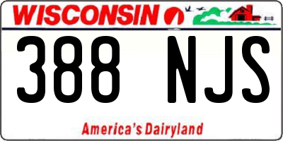 WI license plate 388NJS