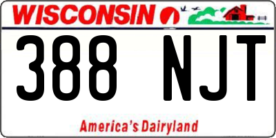 WI license plate 388NJT