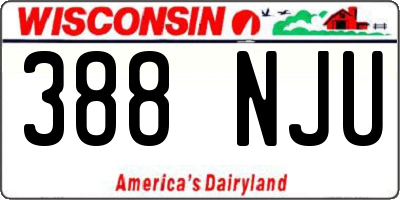 WI license plate 388NJU