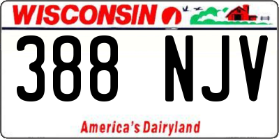 WI license plate 388NJV