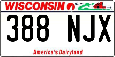 WI license plate 388NJX