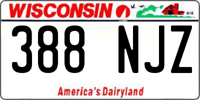 WI license plate 388NJZ