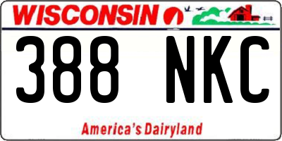 WI license plate 388NKC