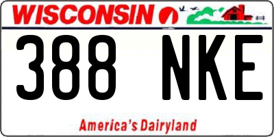 WI license plate 388NKE
