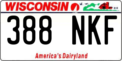 WI license plate 388NKF