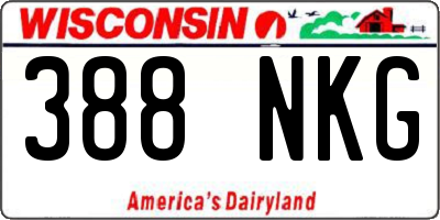WI license plate 388NKG