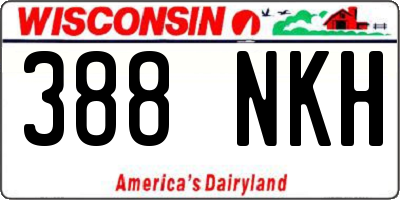 WI license plate 388NKH