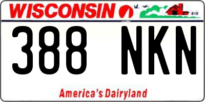 WI license plate 388NKN