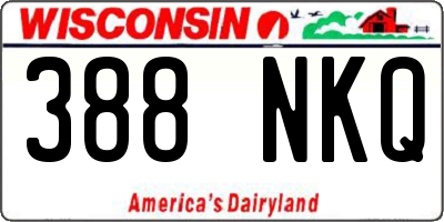 WI license plate 388NKQ