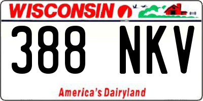 WI license plate 388NKV