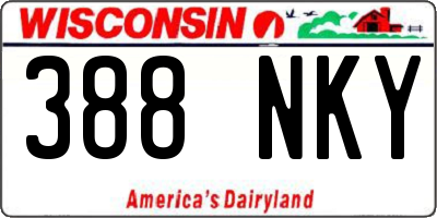 WI license plate 388NKY