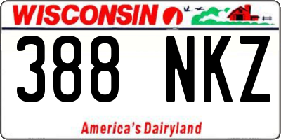 WI license plate 388NKZ
