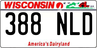 WI license plate 388NLD