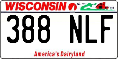 WI license plate 388NLF