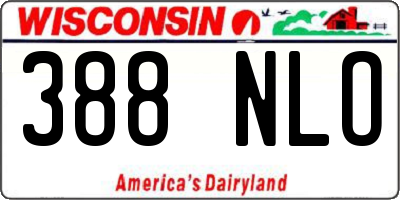 WI license plate 388NLO