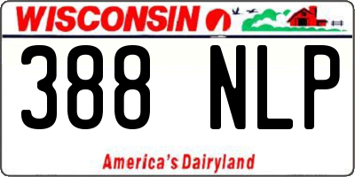 WI license plate 388NLP