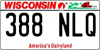 WI license plate 388NLQ