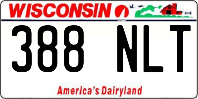 WI license plate 388NLT