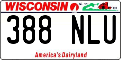 WI license plate 388NLU