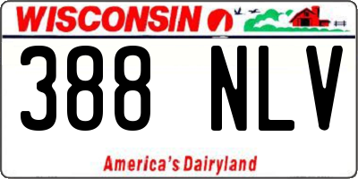 WI license plate 388NLV