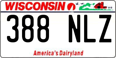 WI license plate 388NLZ