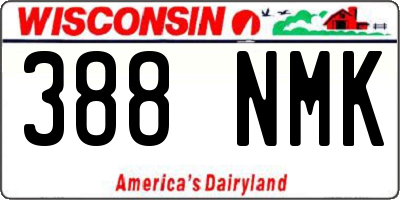 WI license plate 388NMK