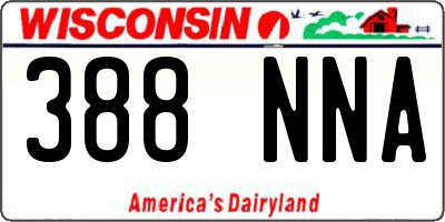 WI license plate 388NNA