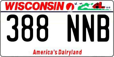 WI license plate 388NNB