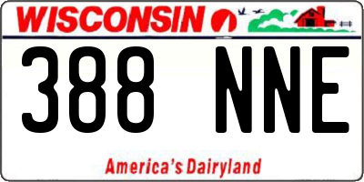 WI license plate 388NNE